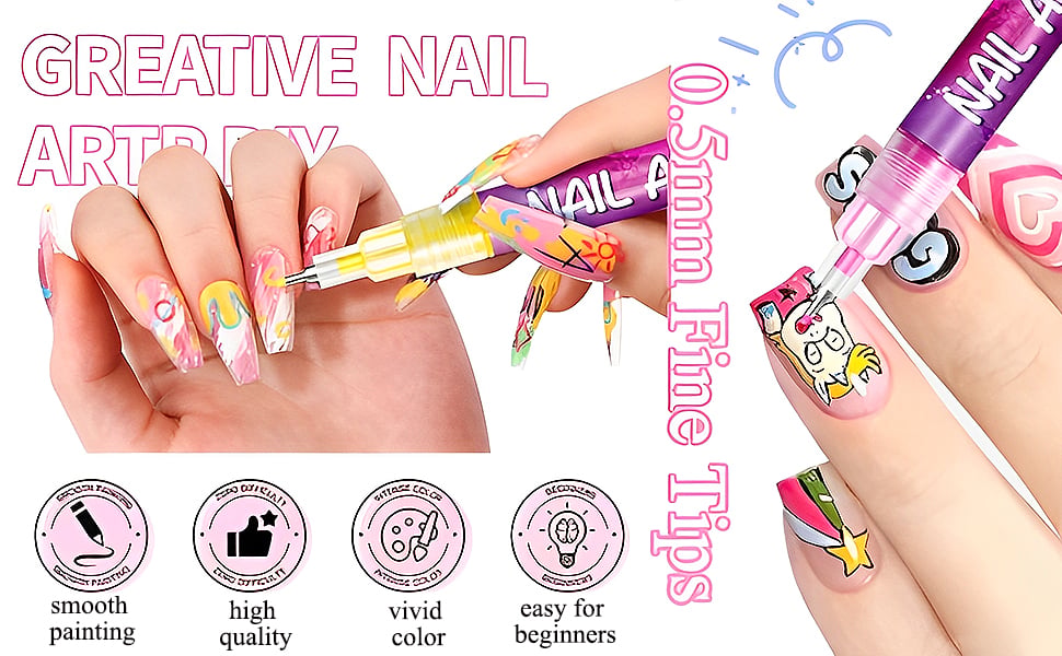 Nail Art Pens (12 Colors Set)