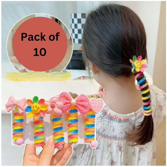Girl Curly Bands Ponytail Holder (10pcs)