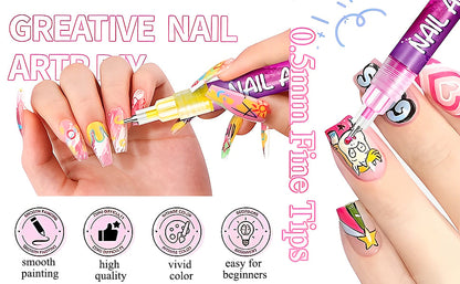 Nail Art Pens (12 Colors Set)